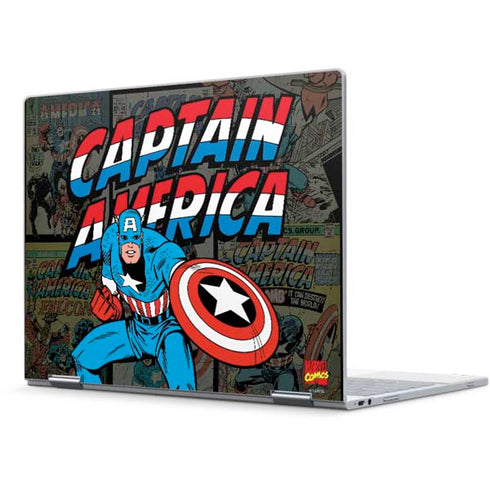Marvel Classic Comics Captain America Vintage Pixelbook Skin